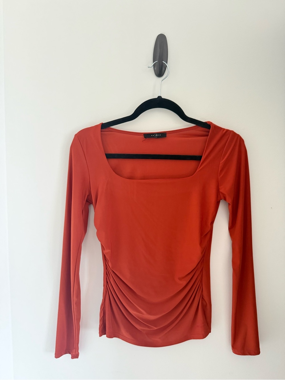 NWOT Contour Square-Neck Long Sleeve Top in Rust